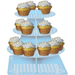 Garçon - Plateau étagé à cupcake bleu