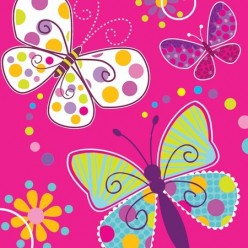 Papillons- Serviettes de table 3 plis