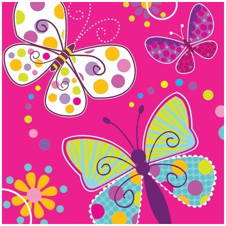 Papillons- Serviettes de table 3 plis